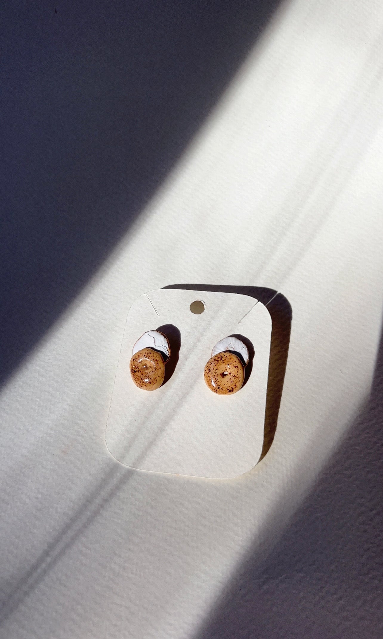 Bagel with Cream Cheese Earrings