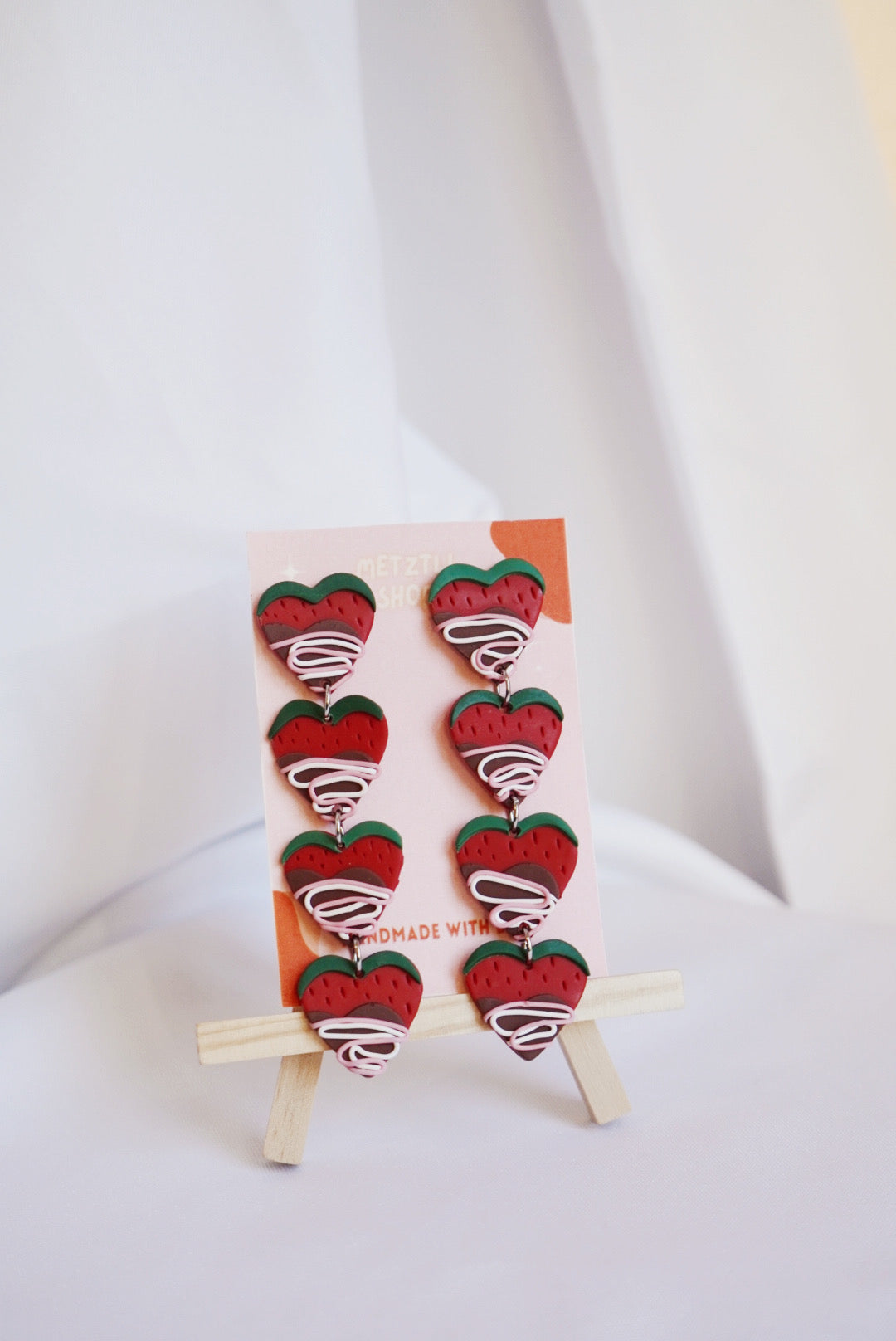 Chocolate Covered Strawberry Earrings