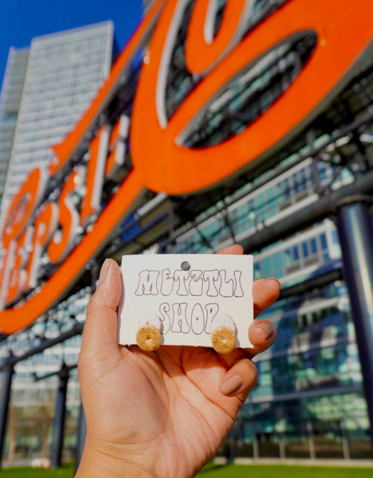 Bagel with Cream Cheese Earrings